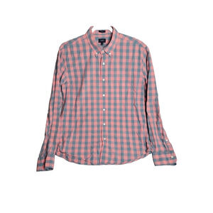J Crew Plaid Men's Size Large Slim Fit Long Sleeve Plaid Button Down Shirt